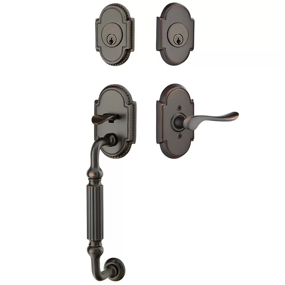 Emtek Knoxville Tubular Entryset Sectional with Luzern Lever