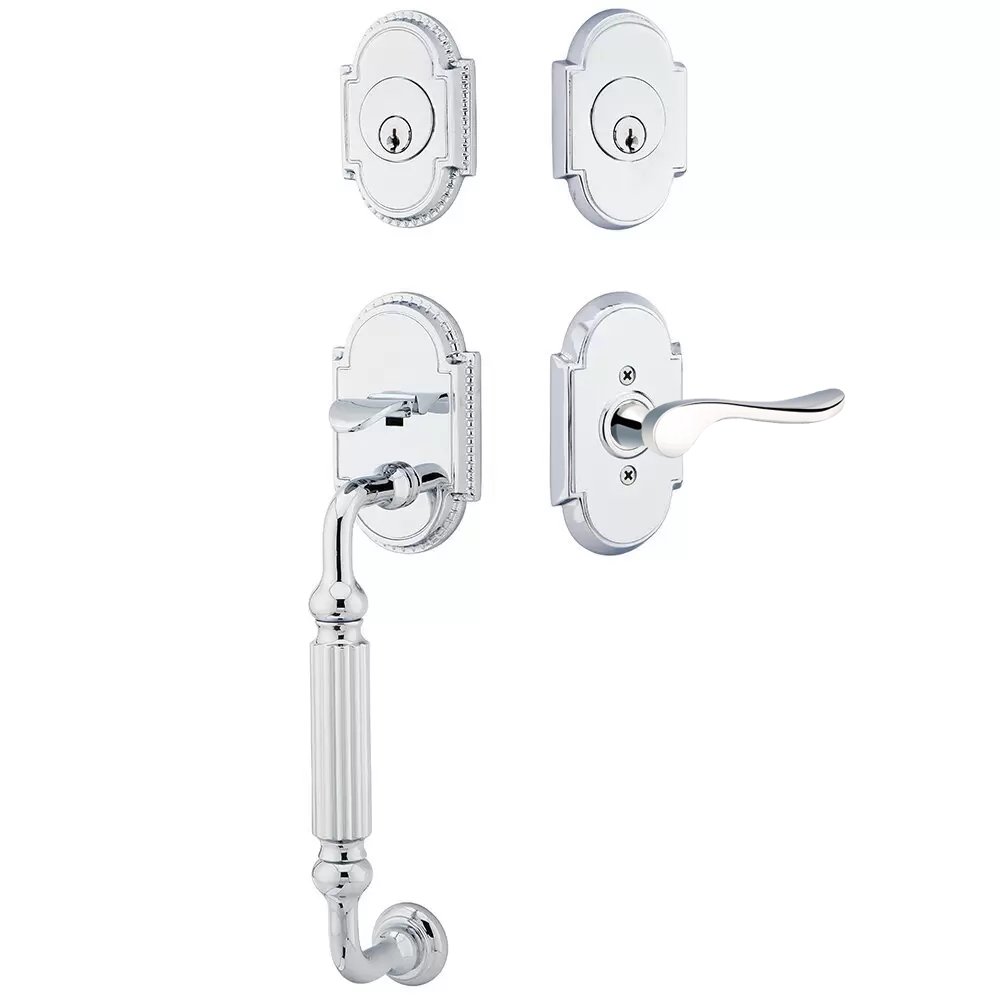 Emtek Knoxville Tubular Entryset Sectional with Luzern Lever