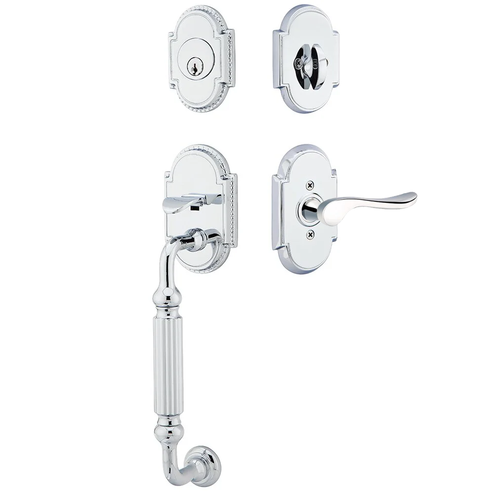 Emtek Knoxville Tubular Entryset Sectional with Luzern Lever