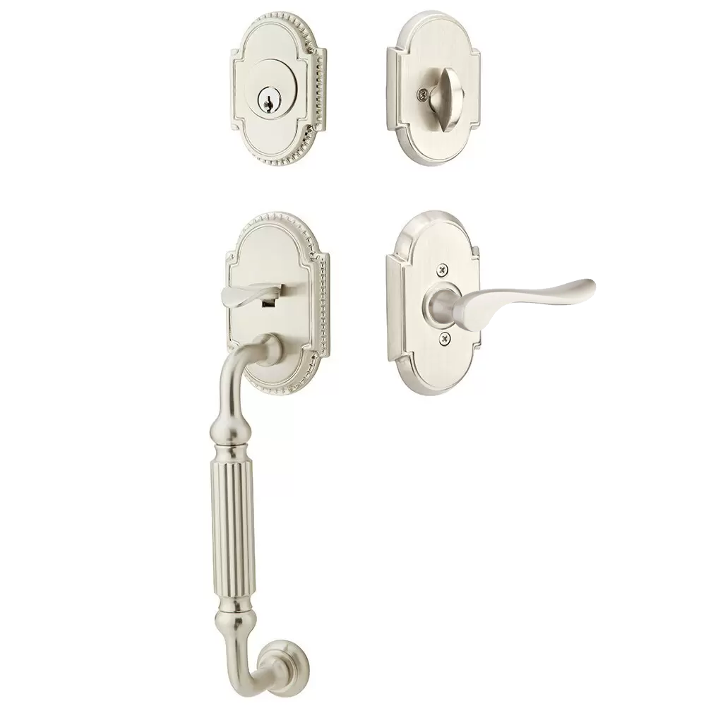 Emtek Knoxville Tubular Entryset Sectional with Luzern Lever