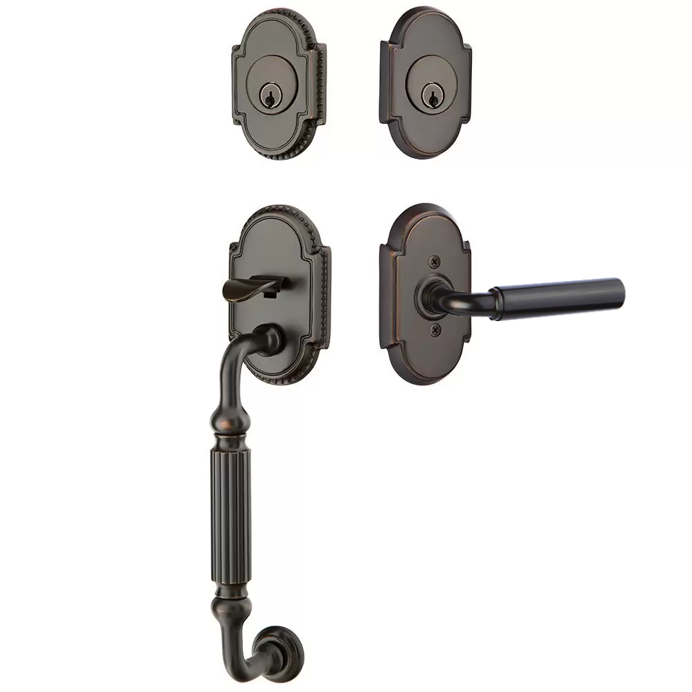 Emtek Knoxville Tubular Entryset Sectional with Manning Lever