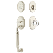 Emtek Knoxville Tubular Entryset Sectional with Modern Disc Glass Knob