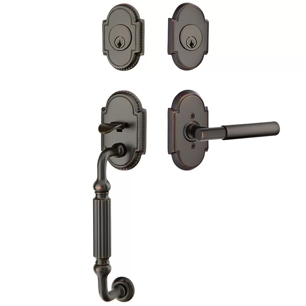 Emtek Knoxville Tubular Entryset Sectional with Myles Lever