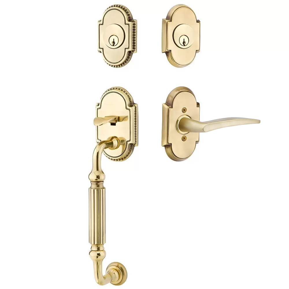 Emtek Knoxville Tubular Entryset Sectional with Poseidon Lever