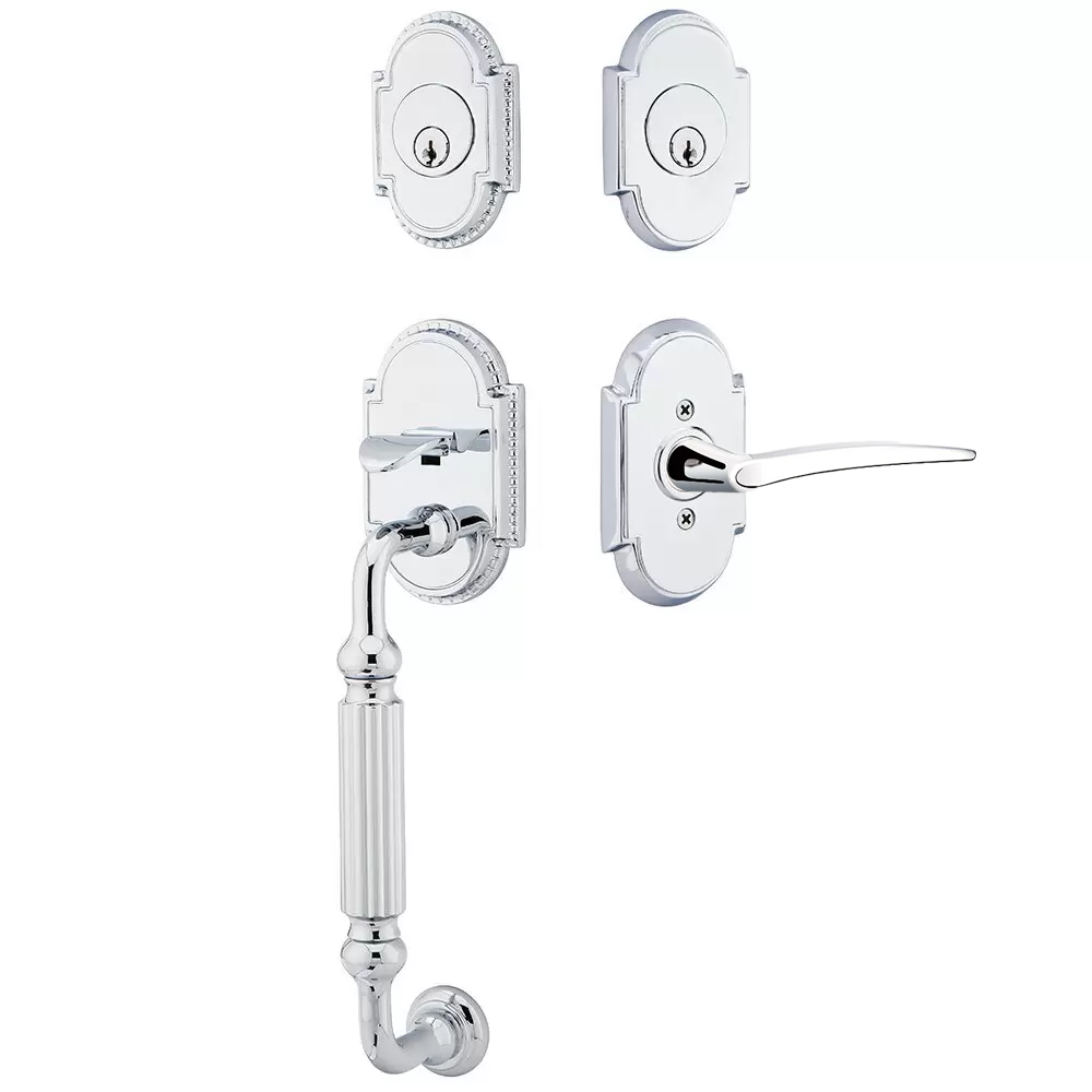 Emtek Knoxville Tubular Entryset Sectional with Poseidon Lever
