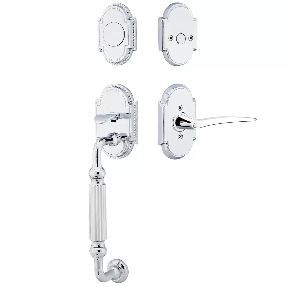 Emtek Knoxville Tubular Entryset Sectional with Poseidon Lever