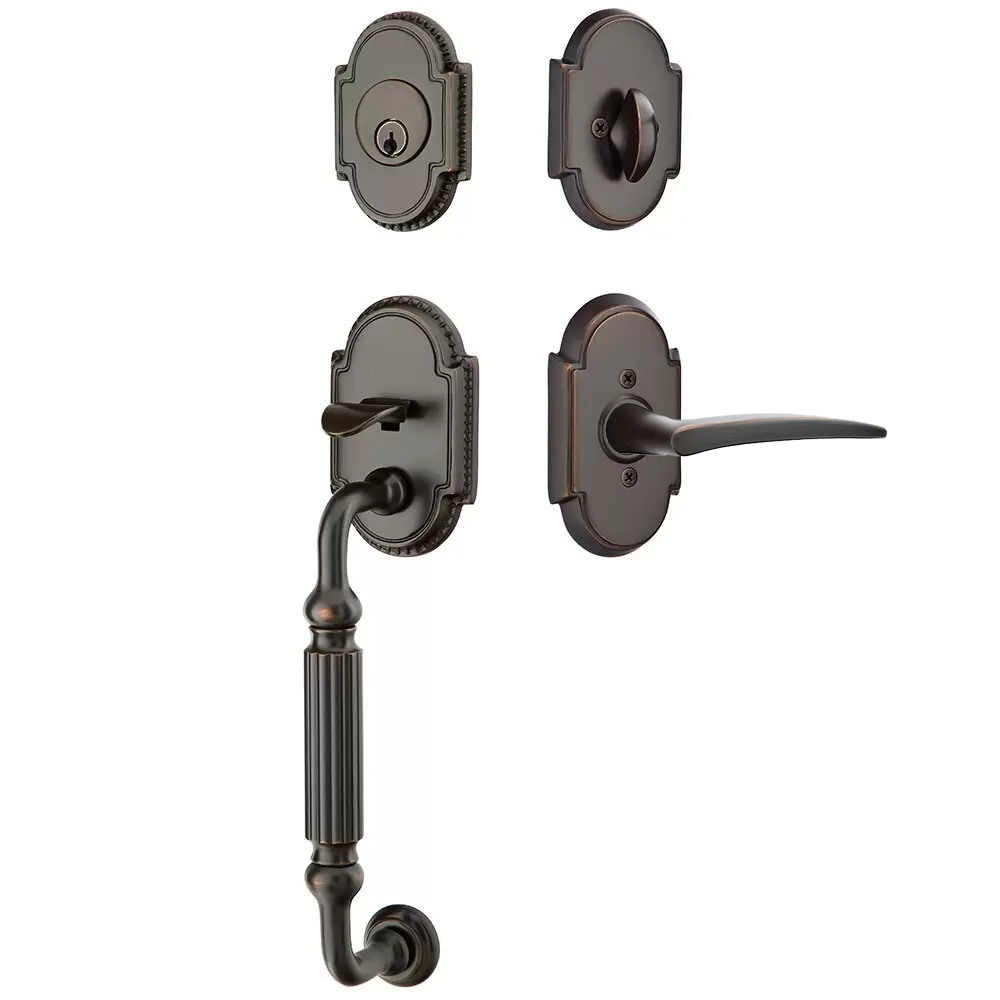 Emtek Knoxville Tubular Entryset Sectional with Poseidon Lever