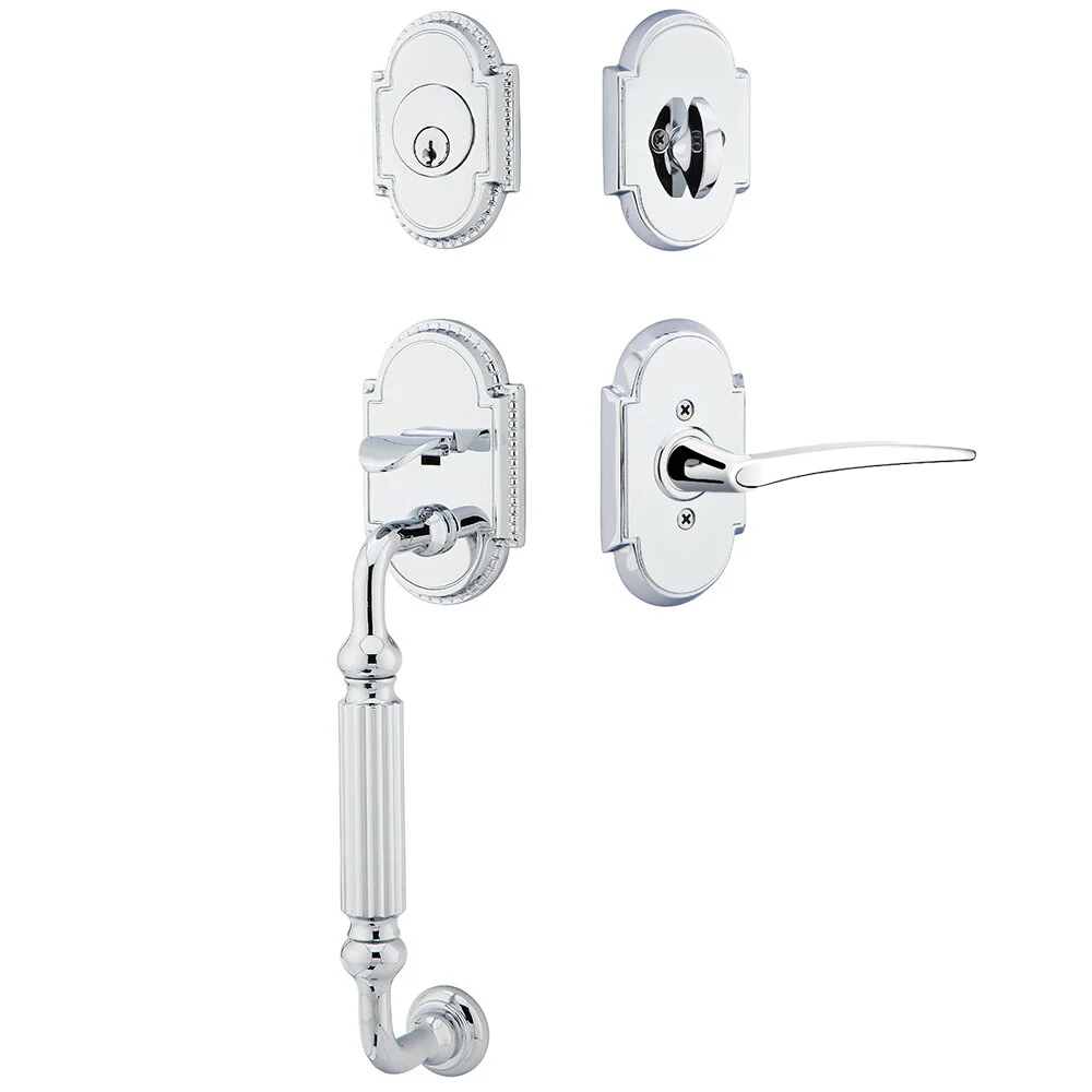 Emtek Knoxville Tubular Entryset Sectional with Poseidon Lever