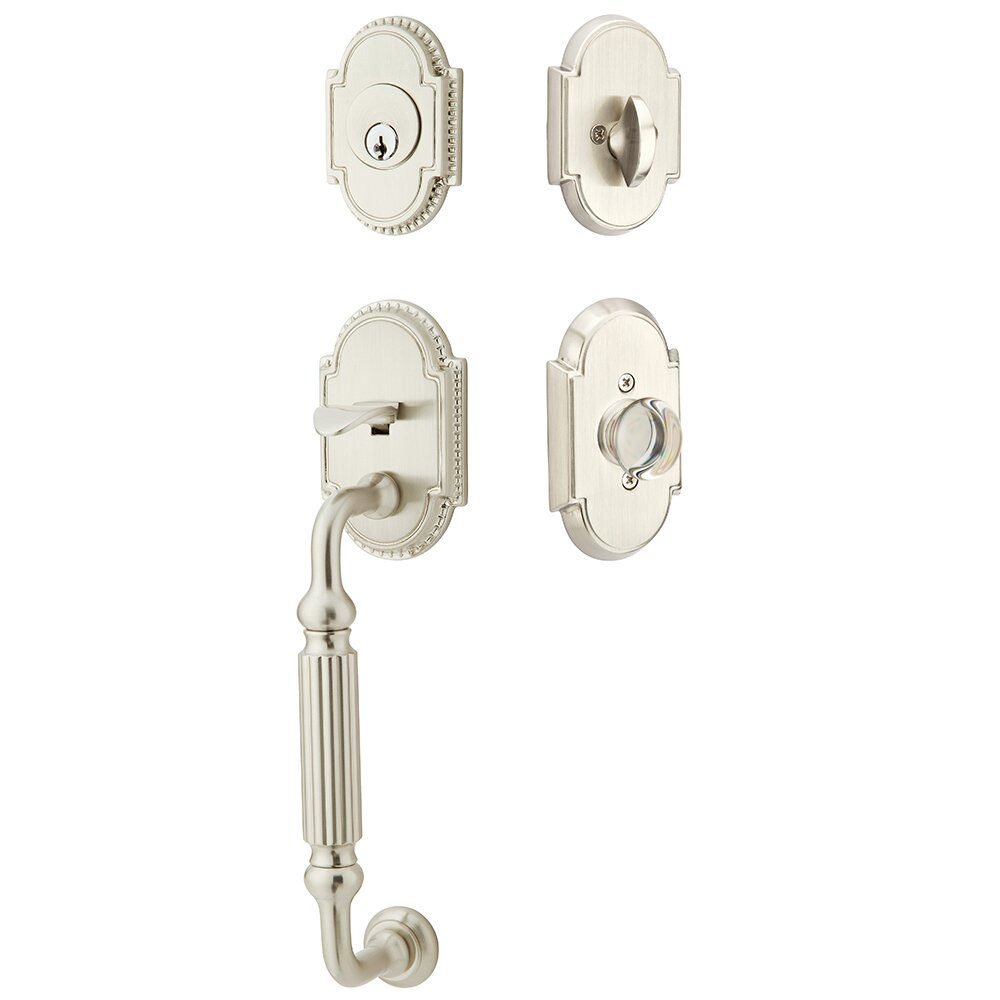 Emtek Knoxville Tubular Entryset Sectional with Providence Glass Knob