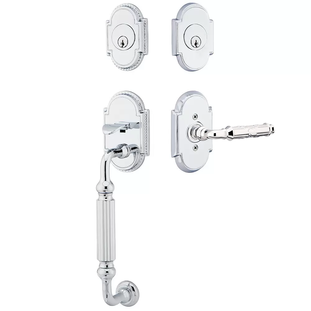 Emtek Knoxville Tubular Entryset Sectional with Ribbon & Reed Lever