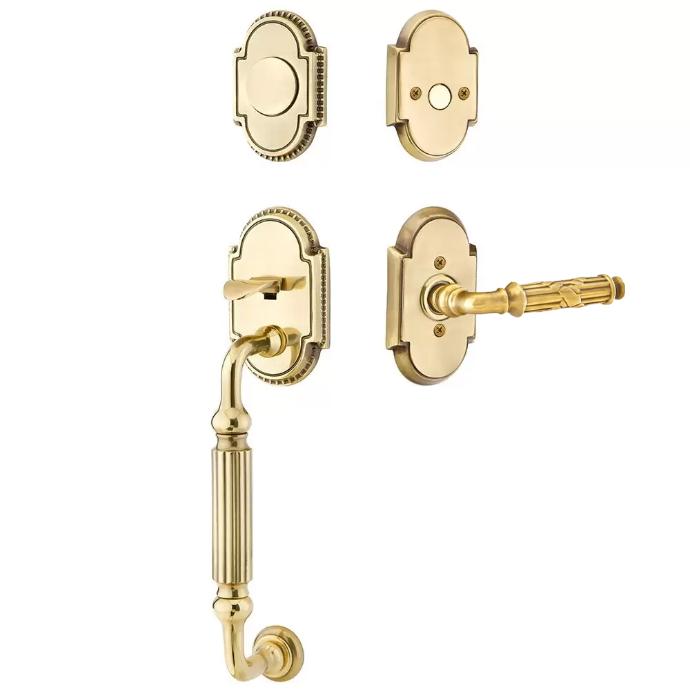 Emtek Knoxville Tubular Entryset Sectional with Ribbon & Reed Lever