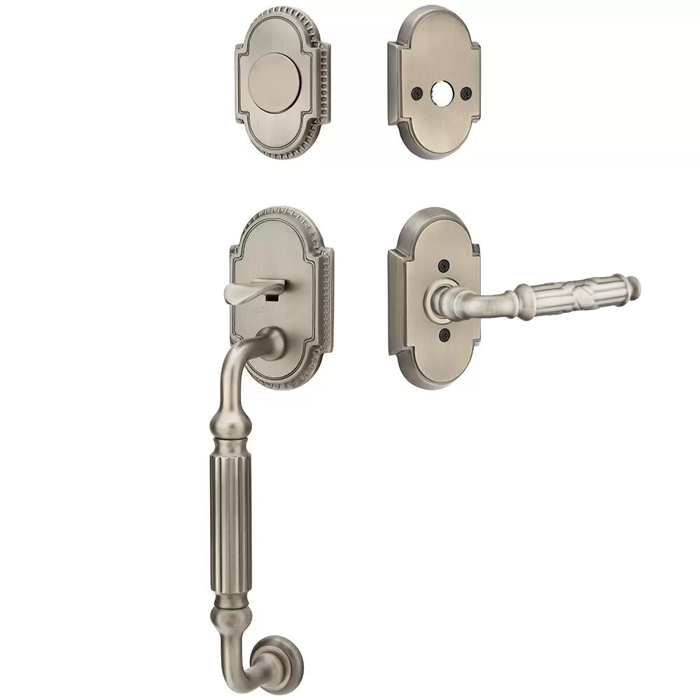 Emtek Knoxville Tubular Entryset Sectional with Ribbon & Reed Lever