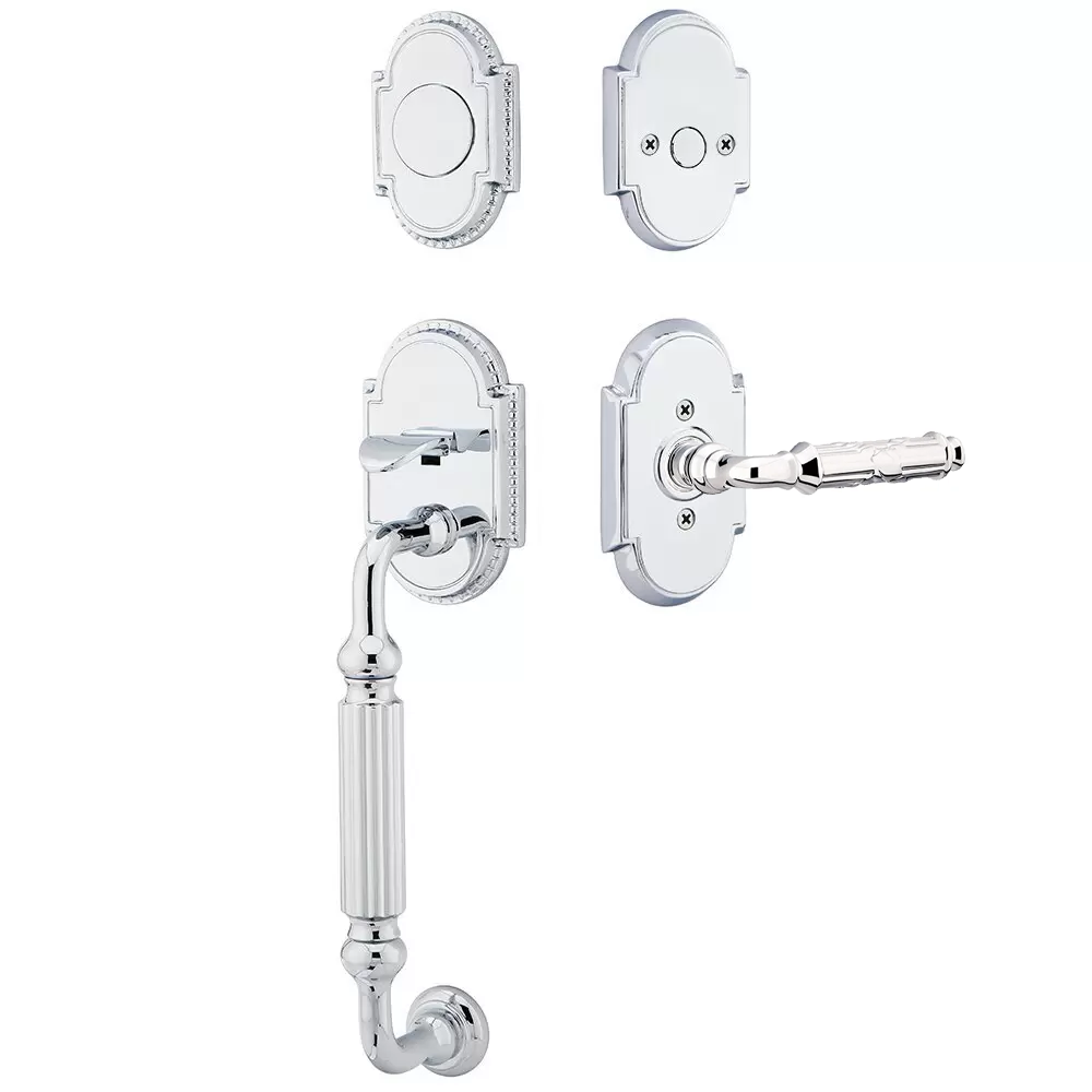 Emtek Knoxville Tubular Entryset Sectional with Ribbon & Reed Lever