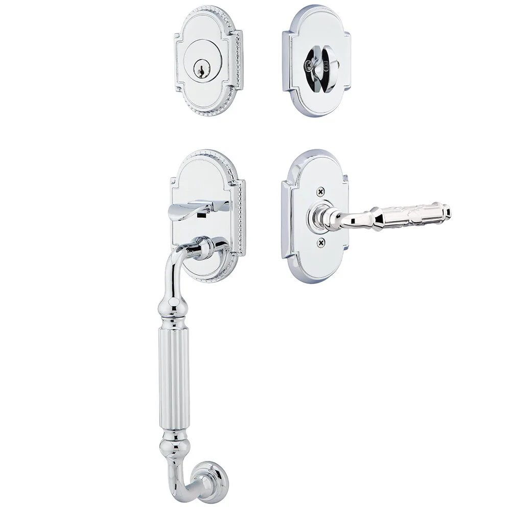 Emtek Knoxville Tubular Entryset Sectional with Ribbon & Reed Lever