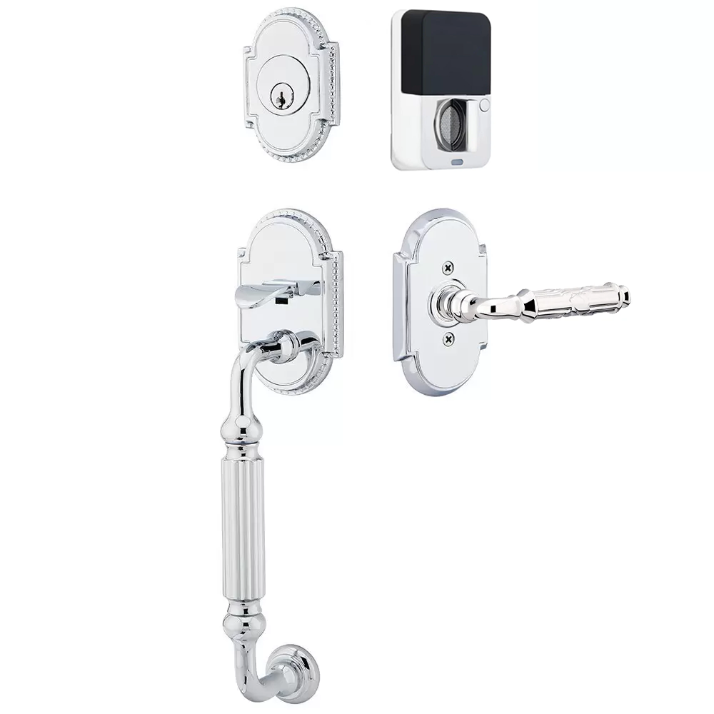 Emtek Knoxville Tubular Entryset Sectional with Ribbon & Reed Lever