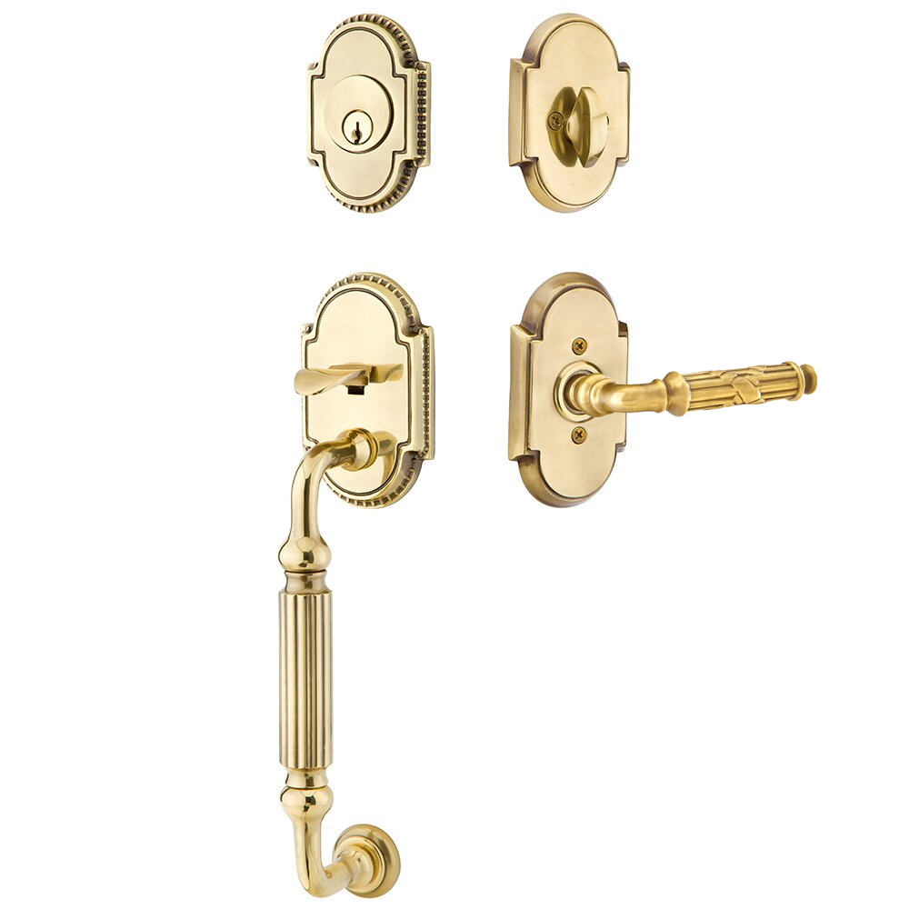 Emtek Knoxville Tubular Entryset Sectional with Ribbon & Reed Lever