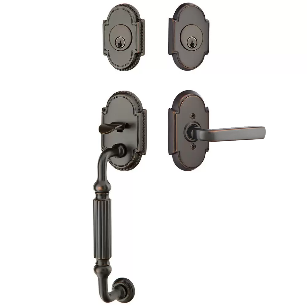 Emtek Knoxville Tubular Entryset Sectional with Sion Lever