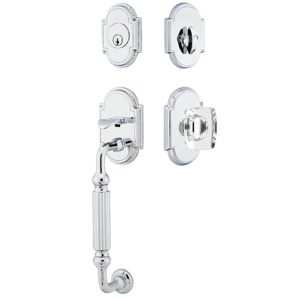 Emtek Knoxville Tubular Entryset Sectional with Windsor Glass Knob