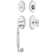 Emtek Knoxville Tubular Entryset Sectional with Windsor Glass Knob