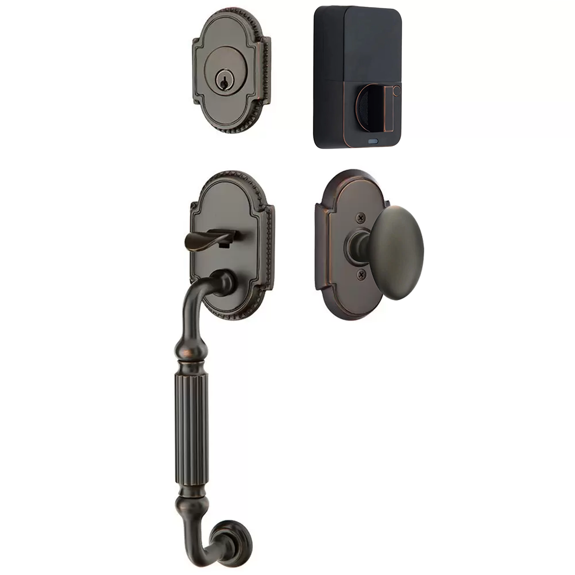 Emtek Knoxville Tubular Entryset Sectional with Egg Knob