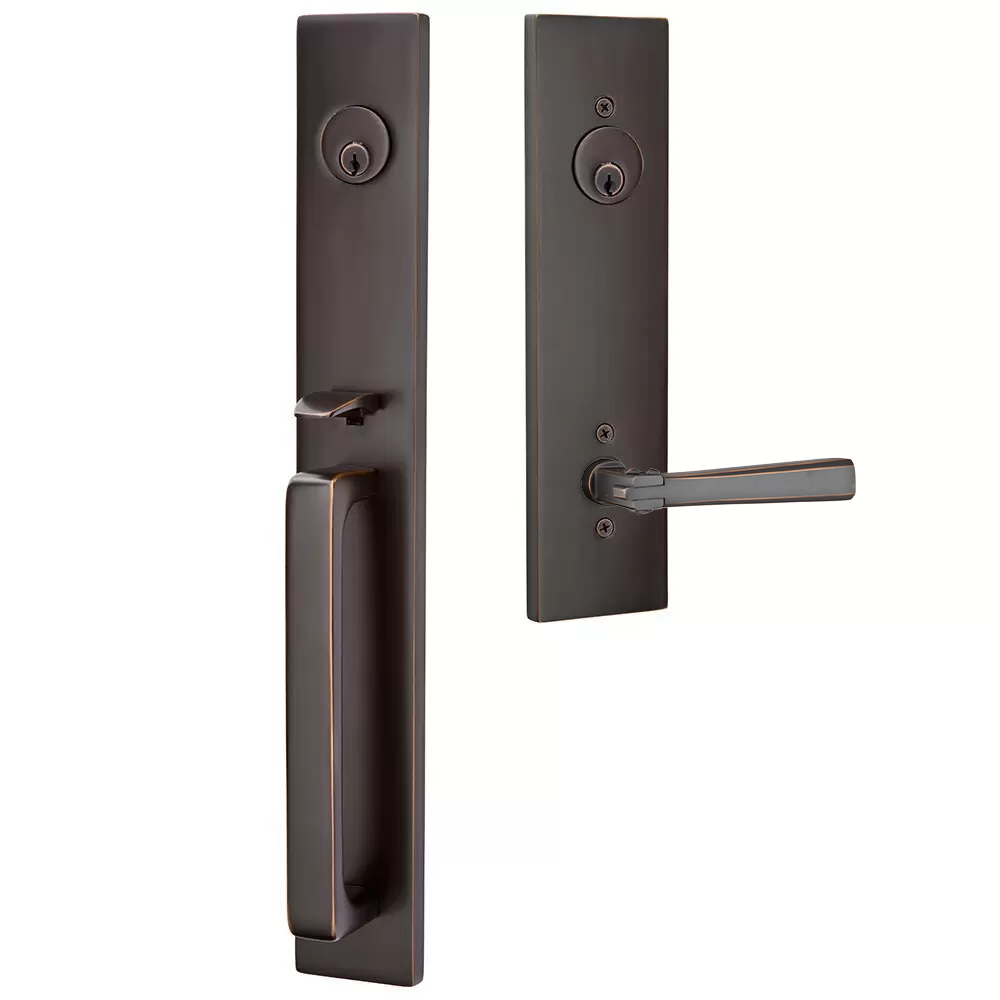 Emtek Lausanne Tubular Entryset Full Length with Arts & Crafts Lever