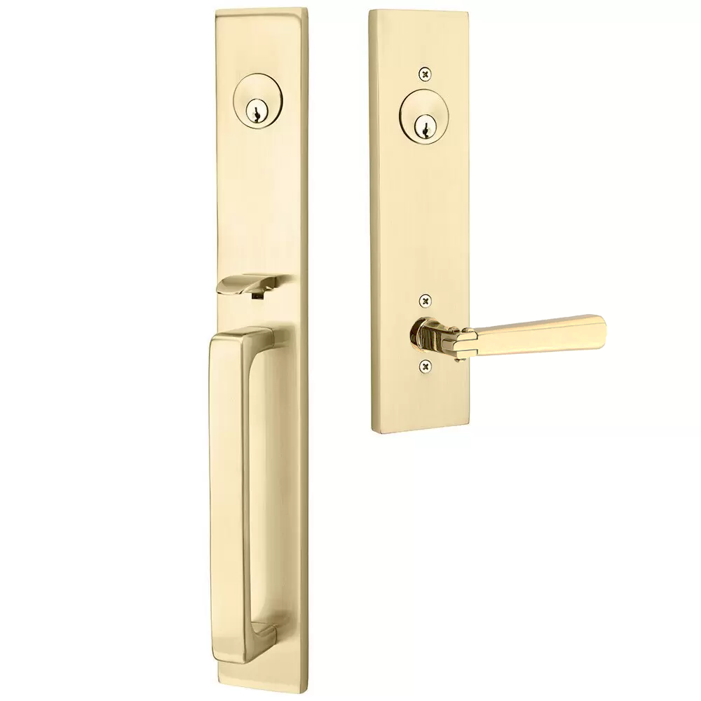 Emtek Lausanne Tubular Entryset Full Length with Arts & Crafts Lever