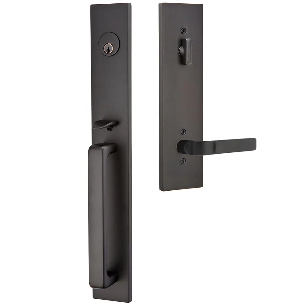 Emtek Lausanne Tubular Entryset Full Length with Aston Lever