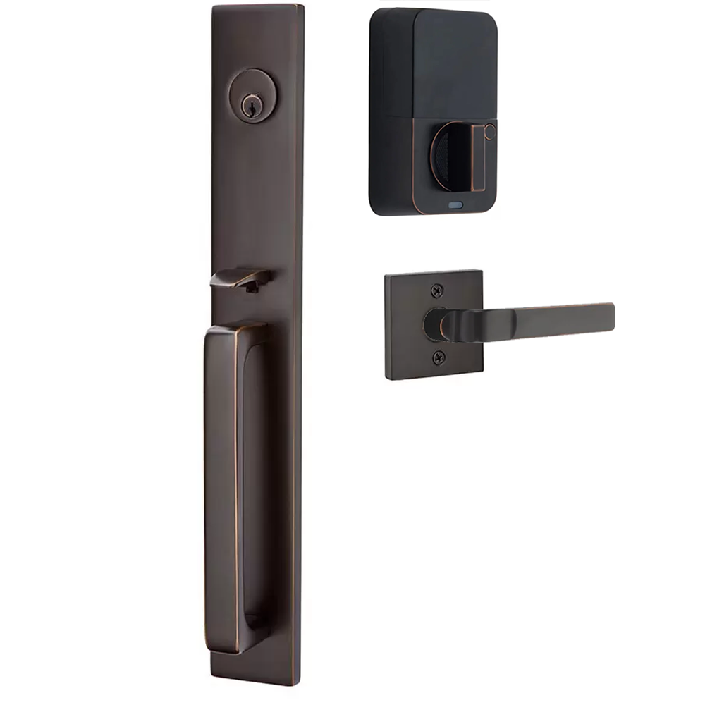 Emtek Lausanne Tubular Entryset Full Length with Aston Lever