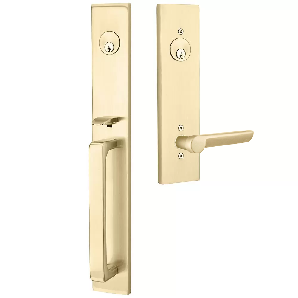 Emtek Lausanne Tubular Entryset Full Length with Aurora Lever