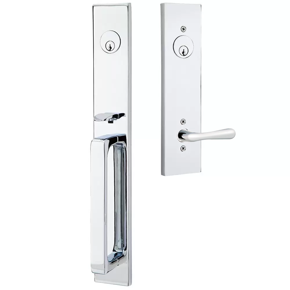 Emtek Lausanne Tubular Entryset Full Length with Basel Lever