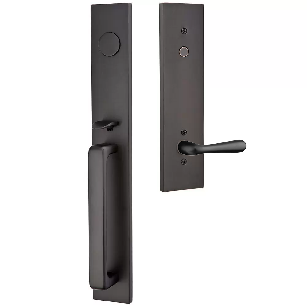 Emtek Lausanne Tubular Entryset Full Length with Basel Lever