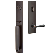 Emtek Lausanne Tubular Entryset Full Length with Basel Lever