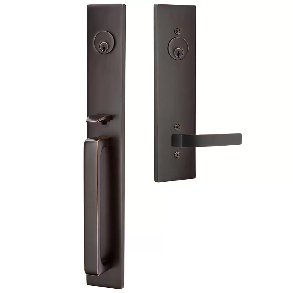 Emtek Lausanne Tubular Entryset Full Length with Breslin Lever