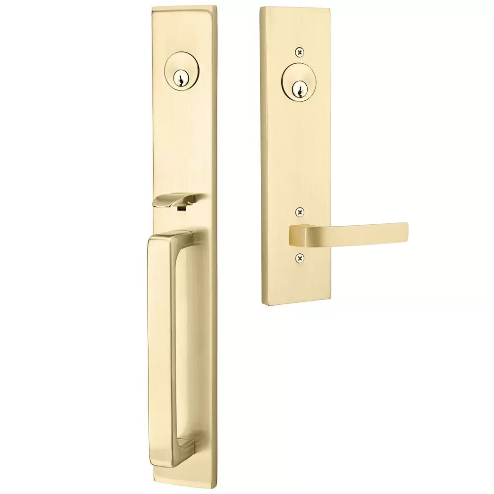 Emtek Lausanne Tubular Entryset Full Length with Breslin Lever