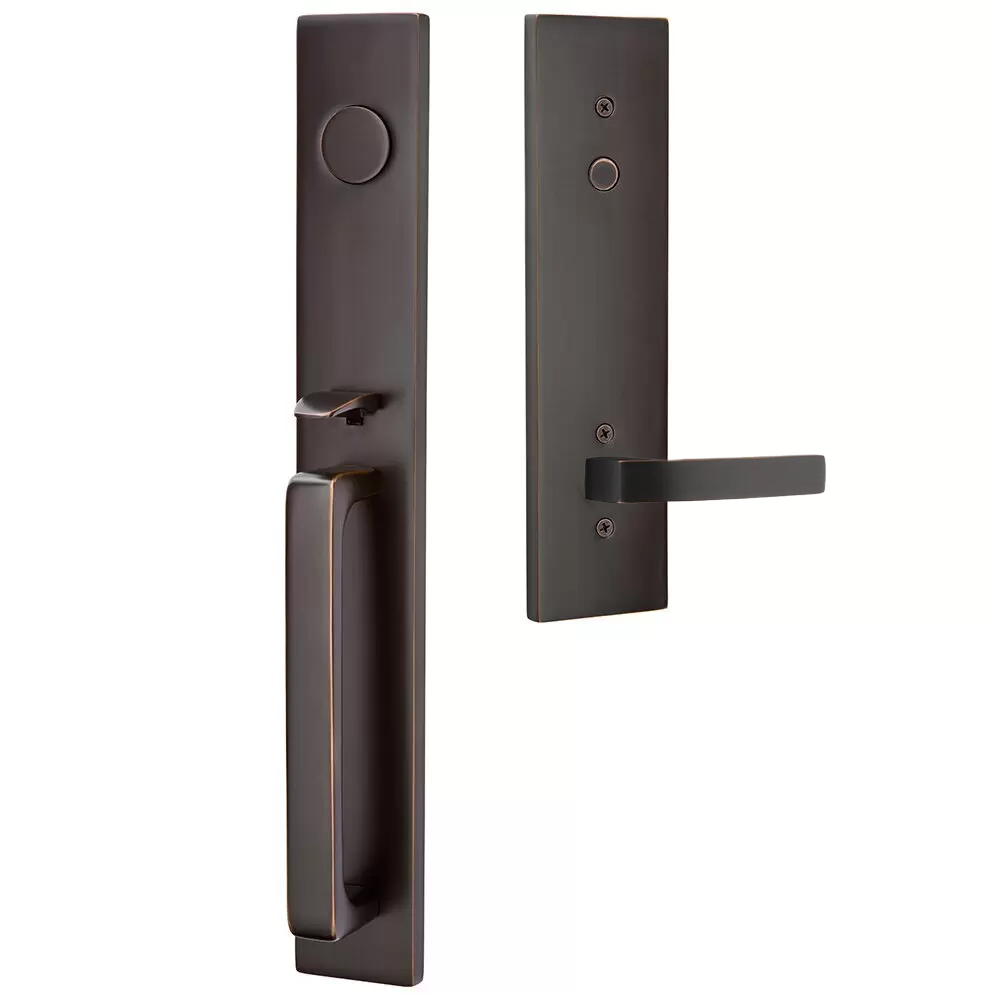 Emtek Lausanne Tubular Entryset Full Length with Breslin Lever