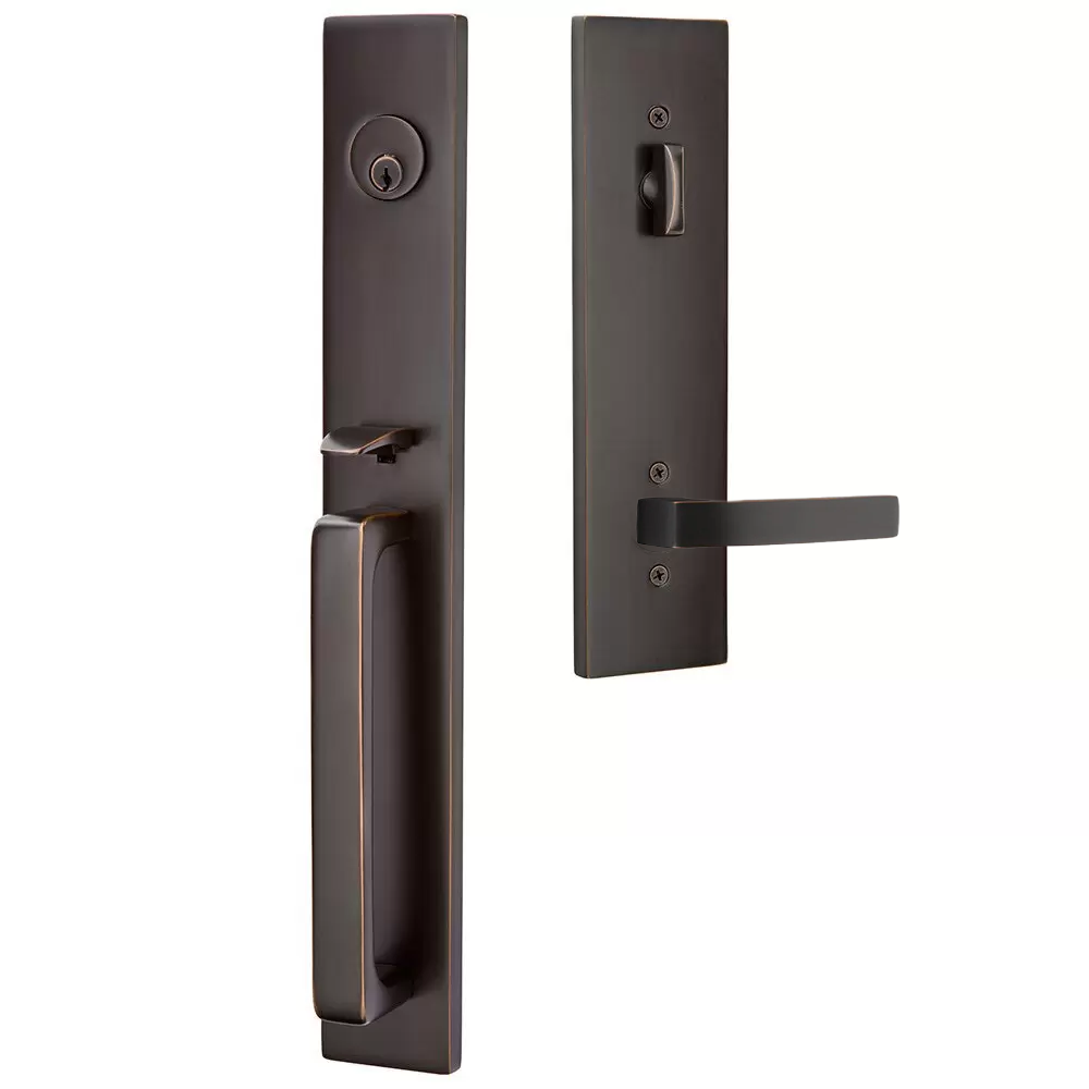 Emtek Lausanne Tubular Entryset Full Length with Breslin Lever