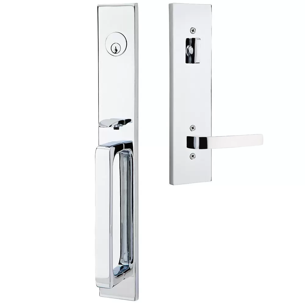 Emtek Lausanne Tubular Entryset Full Length with Breslin Lever