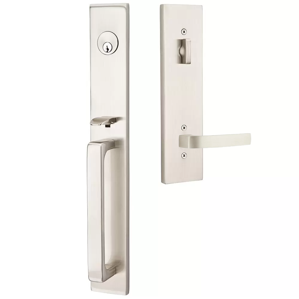 Emtek Lausanne Tubular Entryset Full Length with Breslin Lever