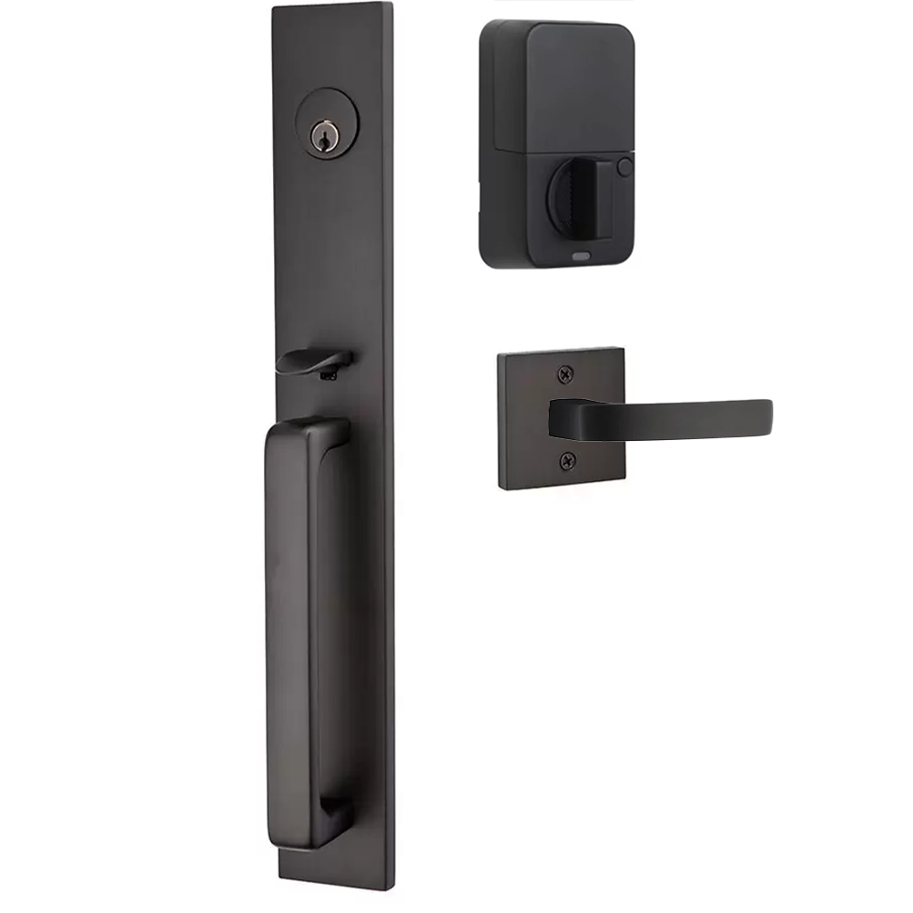 Emtek Lausanne Tubular Entryset Full Length with Breslin Lever