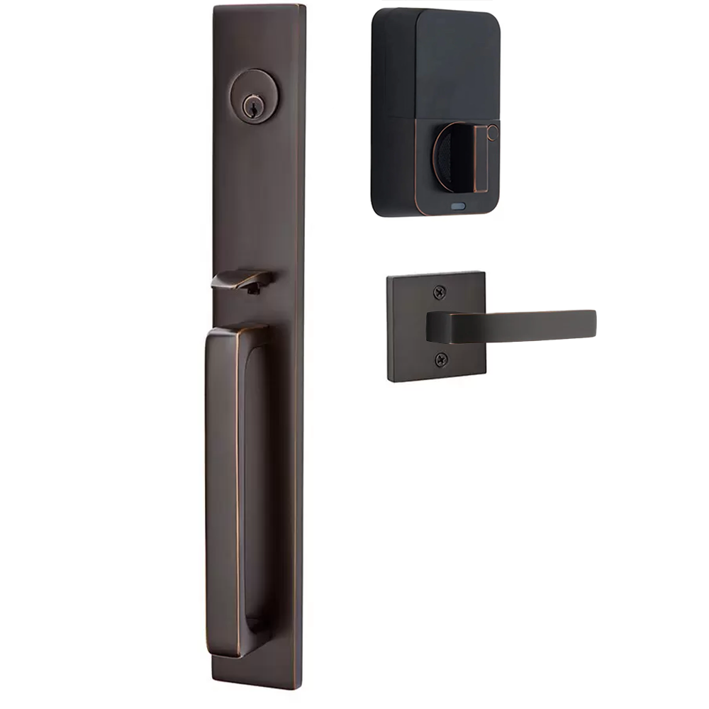 Emtek Lausanne Tubular Entryset Full Length with Breslin Lever