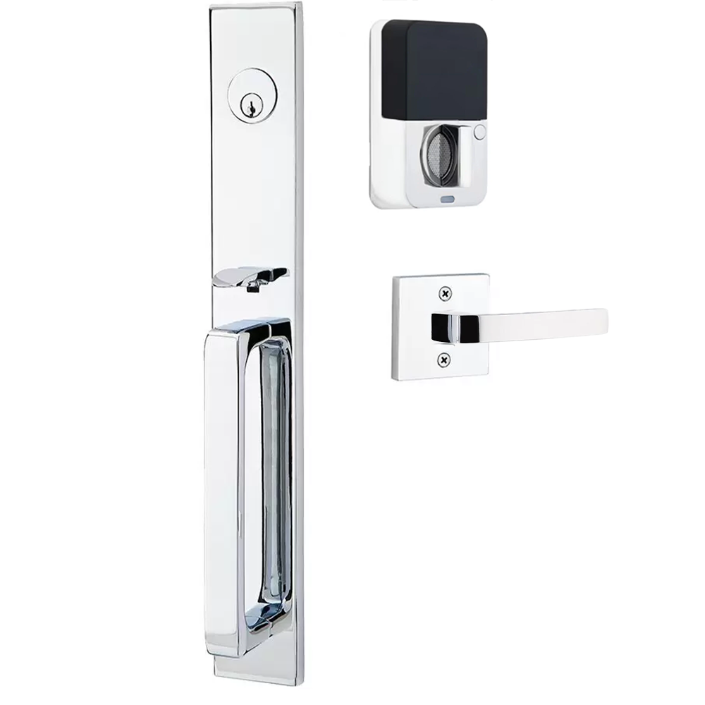 Emtek Lausanne Tubular Entryset Full Length with Breslin Lever