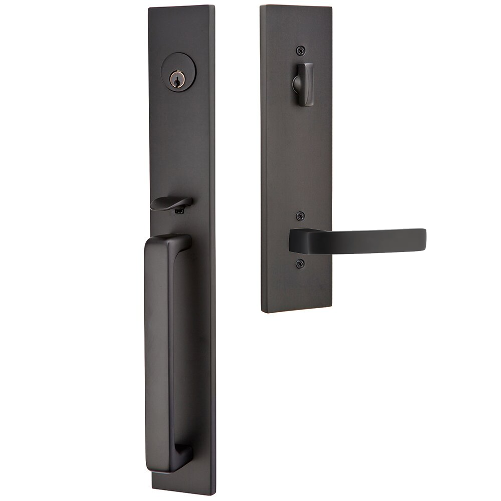 Emtek Lausanne Tubular Entryset Full Length with Breslin Lever