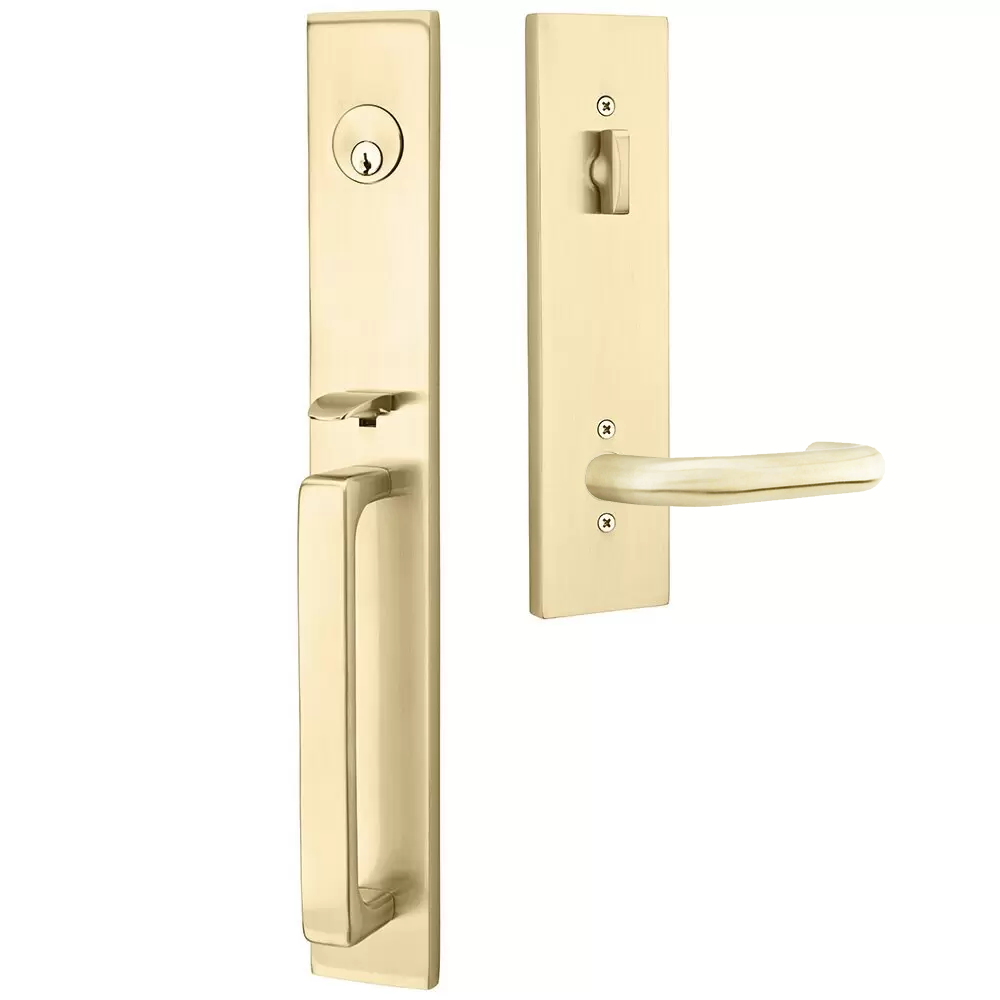 Emtek Lausanne Tubular Entryset Full Length with Cologne Lever