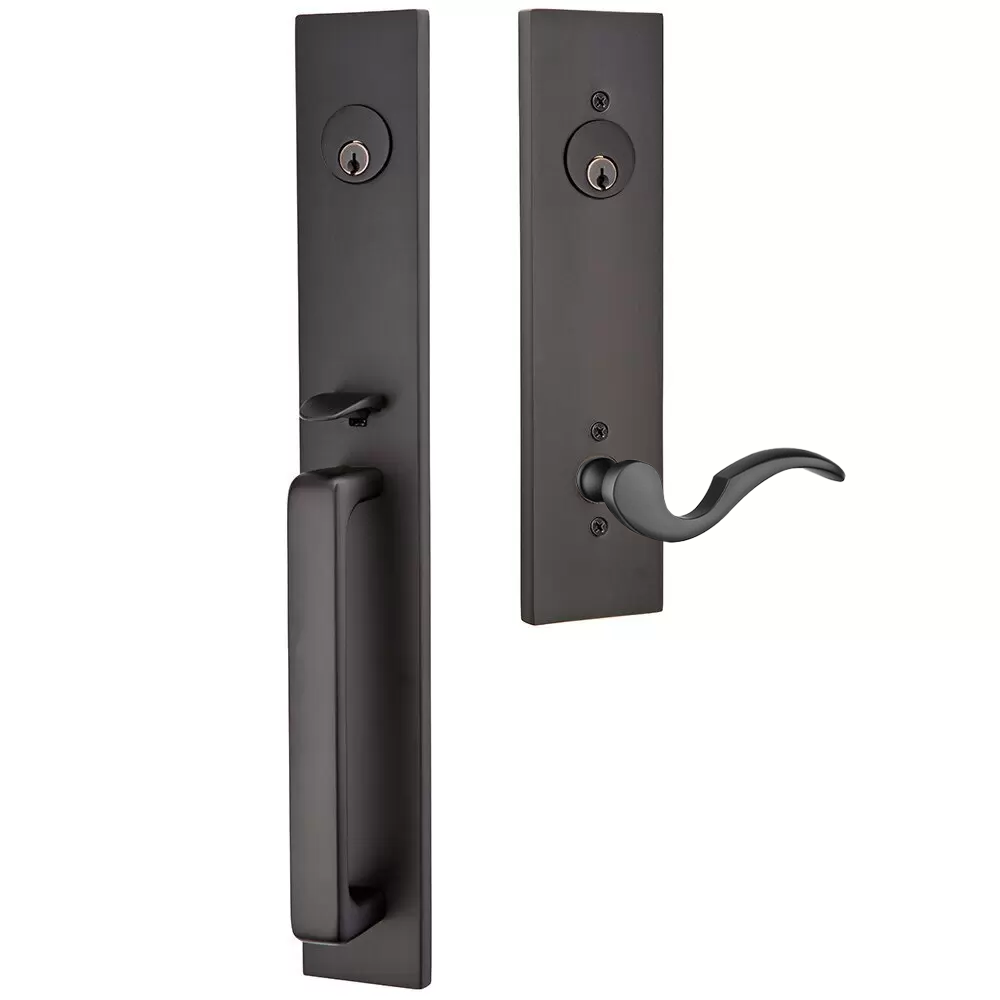 Emtek Lausanne Tubular Entryset Full Length with Cortina Lever