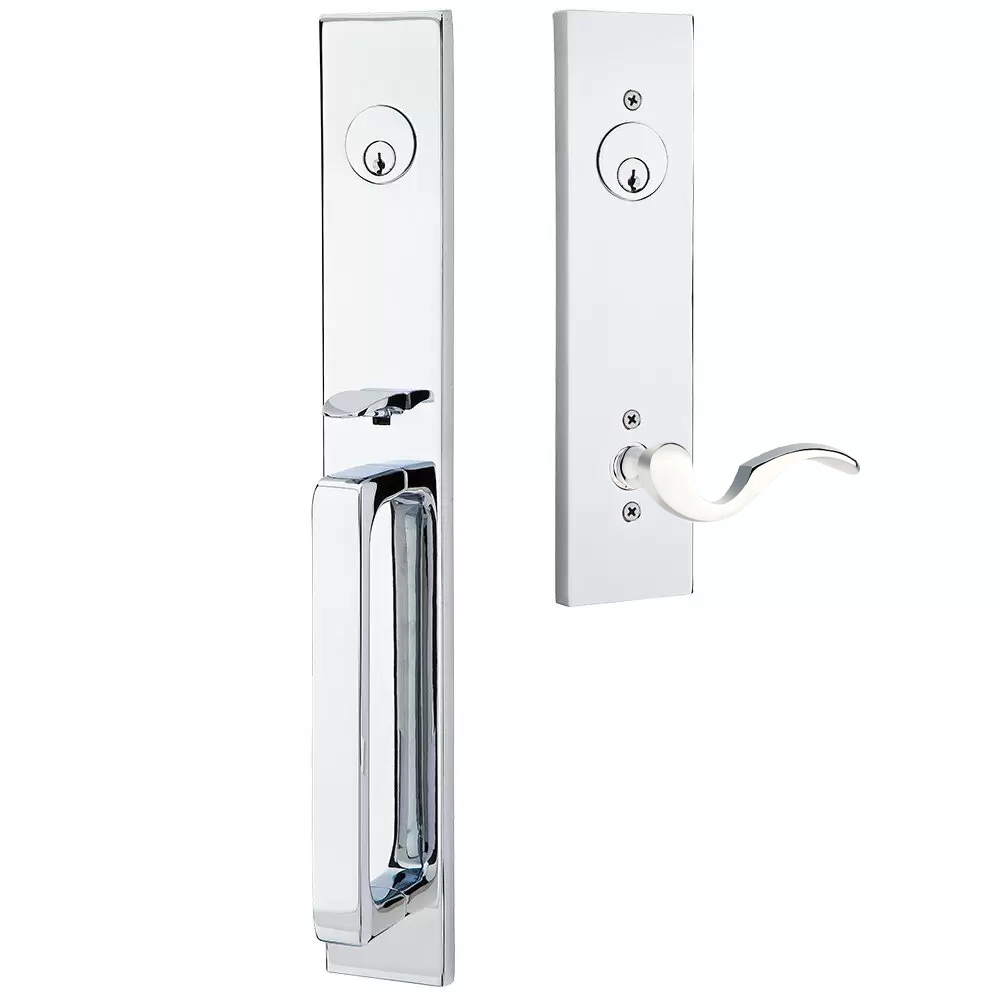 Emtek Lausanne Tubular Entryset Full Length with Cortina Lever