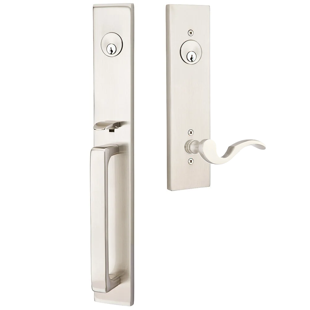 Emtek Lausanne Tubular Entryset Full Length with Cortina Lever