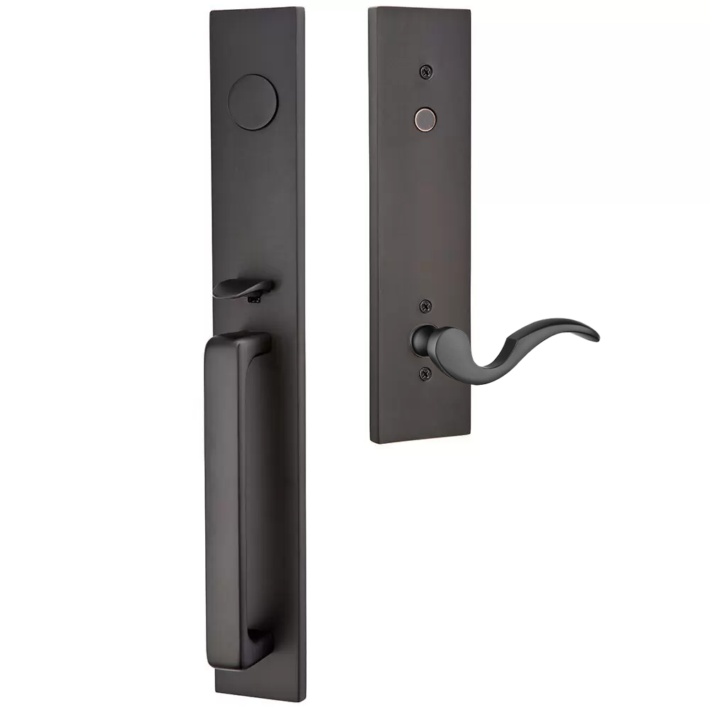 Emtek Lausanne Tubular Entryset Full Length with Cortina Lever