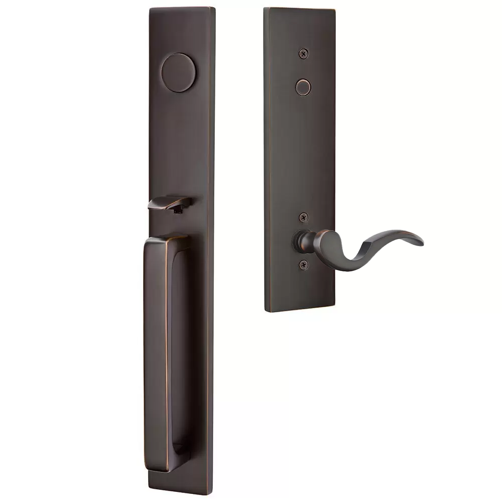 Emtek Lausanne Tubular Entryset Full Length with Cortina Lever