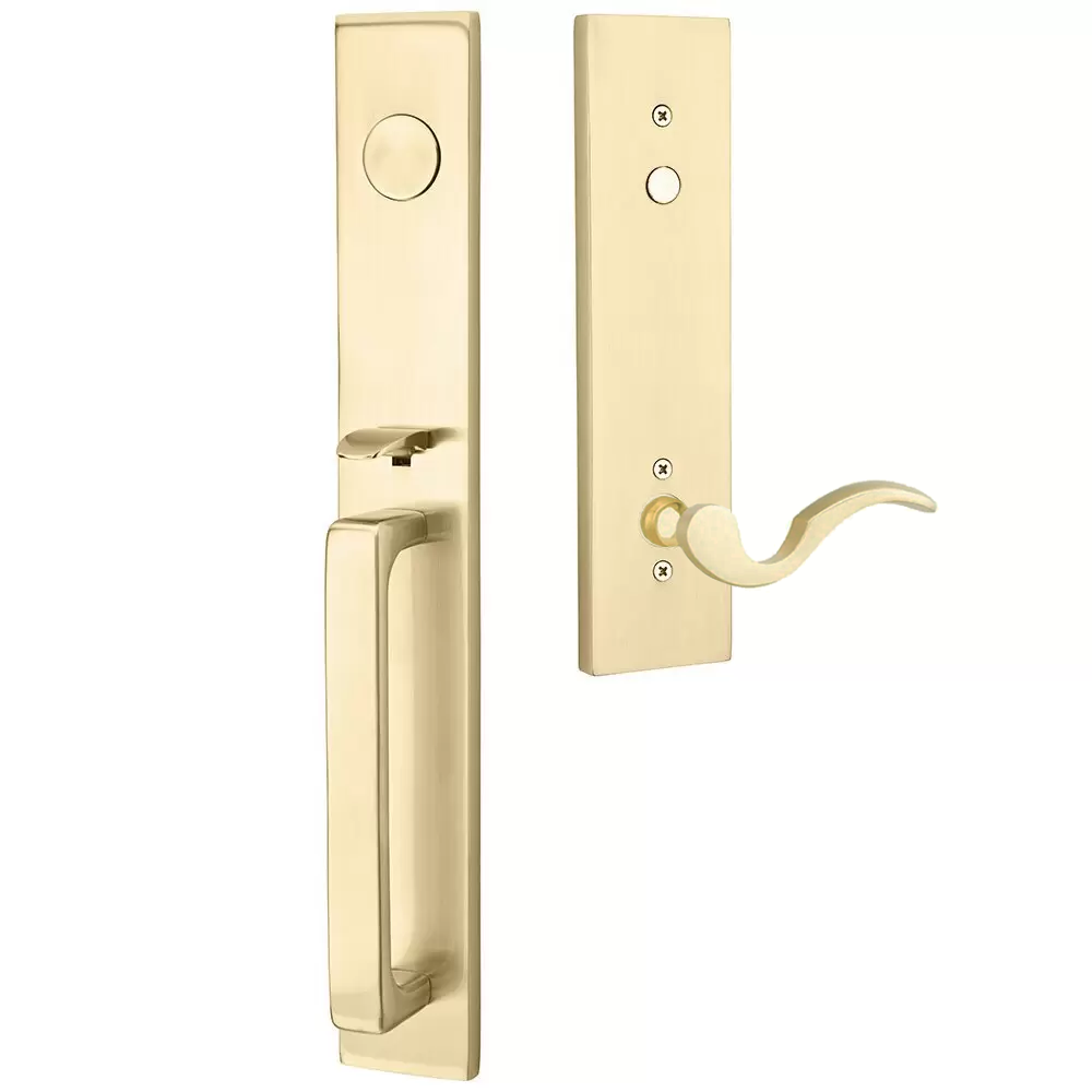 Emtek Lausanne Tubular Entryset Full Length with Cortina Lever