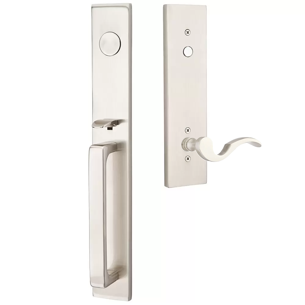 Emtek Lausanne Tubular Entryset Full Length with Cortina Lever